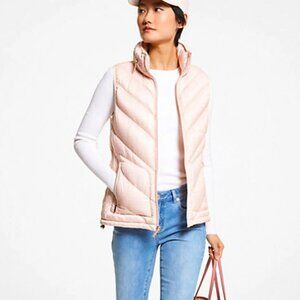Michael Kors  Logo Hooded Down Puffer Vest Jacket  in Rosewater Sz S $225 NWOT